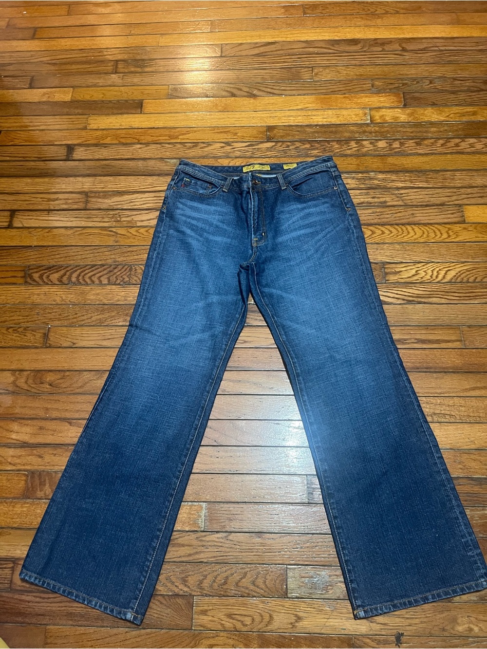 Seven7 Dark Blue Wide-Leg Jeans